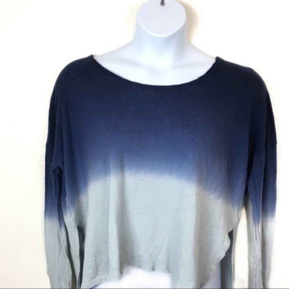 We The Free Crop Top Free People Oversized Stary Night Long Sleeve SZ M